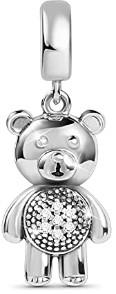 GNOCE Kleiner Bär Anhänger Charms Sterling Silber Tiere Beads Charm Fit Armband/Halskette Mode Schmuck Für Frauen Mädchen Tochter mit Geschenkbox
