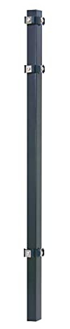 Eckpfosten 60 x 60 mm, 4 Stück, anthrazit oder grün - von 140- bis 260 cm - verzinkter Stahl mit Pulverbeschichtung - inkl. Befestigung und Abdeckkappen (260 cm - Anthrazit)