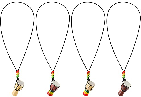 HEALLILY 4 Stück Trommeln Djembe Trommel hängende afrikanische Trommel Anhänger Holz Classic Jambe Drummer Mini Djembe Percussion afrikanische Hand Drum Geschenk