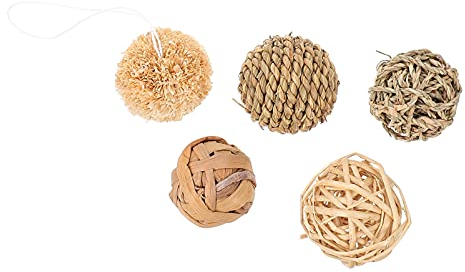 EXCEART Rattan Deko Rattankugeln Dekokugeln Türkranz Weidenkranz Natürliche Deko Kugeln Hänger für DIY Handwerk Party Hochzeit Hängedekoration Aromatherapie Ornamente 5 Stücke