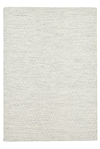 Trondheim | PO-502 | Teppich aus 100% Schurwolle | handgewebt | Größe: 80 x 180 cm | Farbe: Natur Grau | THEKO