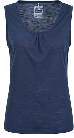 Mountain Warehouse Agra Slub Womens Vest - Lightweight Ladies Tank Top, Breathable Cami, Easy Care Tee Shirt - for Holidays, Travelling, Picnics, Walking Navy Women's Size 8