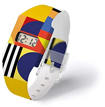 I LIKE PAPER - Bauhaus FARBENSPIEL - Pappwatch/Watch/Digitale Armbanduhr ausTyvek® - reissfest - wasserabweisend - Digitale Anzeige für Uhrzeit und Datum