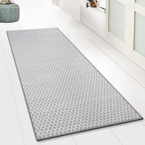 Floordirekt Teppichläufer mit Muster - maßgefertigter Feinschlingen Teppich Läufer für Küche, Flur & Wohnraum - Ornament Vintage Orient Gitter (80 x 100 cm, Tralee)