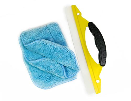 Web Truck Wasserwischer + weiches Mikrofasertuch | 2-teiliges Set | Silikonwischer 30 cm | Präzise | Präzises Trocknen und Entfernen von Wasser | Sicher für Autolacke