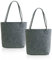 Kraeoke 2pcs Filztaschen Filz Einkaufstasche Große Kapazität Filzshopper für Shopper Reise Arbeit (dunkelgrau)