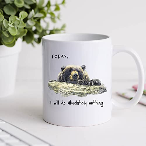 874 Café Taza Oso Perezoso, Hoy No Hagas Absolutamente Nada, Duerme Como Un Oso, Disfruta De La Vida, Tómate Un Té Blanco. Tazas Café De Cerámica Graciosa Regalo Taza Diseños Taza Desayuno 330 Ml