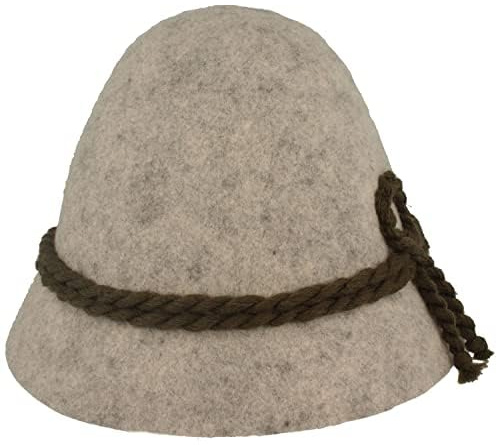 Breiter cappello tradizionale bavarese da uomo cappello tappo da donna cappello alpino per bambini cappello di feltro cappello da caccia, Marne grigia chiara, 56