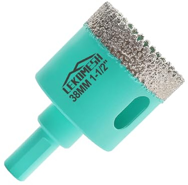 LEKOMESH Scie Cloche Carrelage 38mm - Foret Diamant Carrelage avec Tige Triangulaire pour Porcelaine Céramique Granit Marbre Pierre
