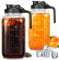 UYEIKMLOP 64 OZ Mason Jars with Lid, Glass Pitcher Double Leak Proof with Pour Spout Handle, 2 Quart Wide Mouth Breast Milk Pitcher for Fridge, Creamer Container for Coffee, Sun Tea, Juice - 2 Pack