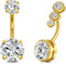 FECTAS 2stk Bauchnabelpiercing Gold 10mm Chirurgenstahl Bauchpiercing Piercing Bauchnabel Schmuck
