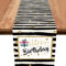 Schwarz Gold Geburtstag Tischläufer,Schwarz Weiß Party Tischläufer Geburtstag Dekoration Gute Zum Geburtstag Tischläufer Tisch Deko für Kinder Mädchen Jungen Geburtstag Party Dekoration 180 x 35cm