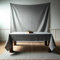 SANLEHAUSE Leinen Tischdecke Grau Rechteckige 155 x 400cm, Handgefertigt Tischtuch, Natürliches Umweltfreundliches Material, Einfarbige Tischdecke, Hohl, klassisches Design