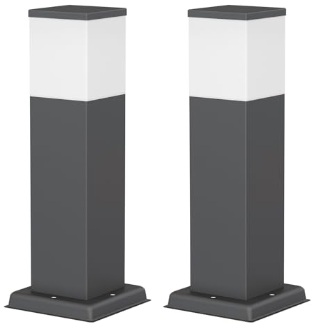 ledscom.de 2 Stück Pollerleuchte POLLY für außen, 35cm, anthrazit, inkl. G9 Leuchtmittel, 501lm, warmweiß