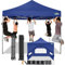 COBIZI Faltpavillon 3x3 Wasserdicht Stabil Winterfest mit Seitenwand,Pop Up Pavillon Partyzelt,Sonnenschutz Gartenpavillon,Pavillon Faltbar mit Tasche mit Rollen(3 mal 3m Dunkelblau)