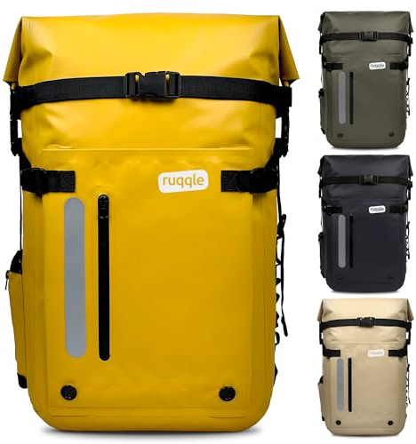 Ruqqle Wasserdichter Rucksack, vielseitig, wasserdicht Tasche, Dry Bag 20/30/45 l, mit 3 Außentaschen, komfortabel, RollTop, Strand, Boot, Kanu, Paddel, Kajak, Wandern, Camping, Angeln, Motorrad