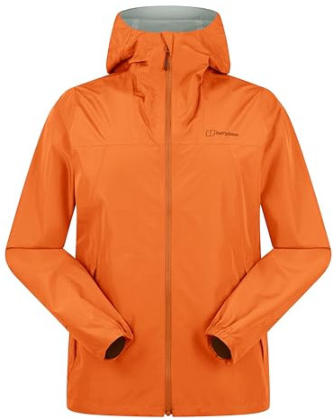 Berghaus Mens Deluge Pro Waterproof Shell | Adjustable Durable Coat Rain Protection Jacket, Blazing Fire, M EU