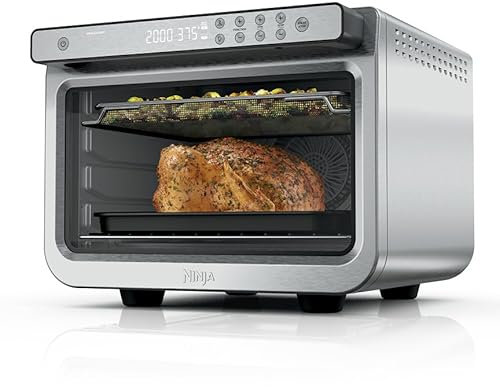 Ninja Air Fryer & Toaster Oven Combo | 10-in-1 Prestige Smart XL Countertop Oven | Bake up to 20 Cookies, Fit up to a 12lb Turkey | Pizza, Toast, Bake, Dehydrate | 1800 Watt | Stainless Steel | DT501