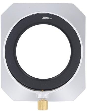 Square Lens Hood Shade,39mm Lens Hood Square Lens,Accessory for Camcorder Digital for DV and Digital Video Camera Lens Filter,Silver(39mm)