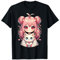 Anime mignon chat amoureux kawaii manga otaku anime fille rose T-Shirt