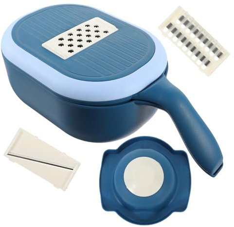PHENOFICE Gemüseabtropfgestell Kartoffelreibe Zwiebelrasierer Kartoffelschredder cutter messser kantenschleifmaschine Gemüseschneider Küchenhelfer mit rutschfestem Griff Gemüsehobel pp Blue