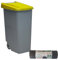 WELL HOME MOBILIARIO & DECORACIÓN Conteneur fermé 85 L jaune H.76 cm + rouleau de 10 sacs poubelle 100 l