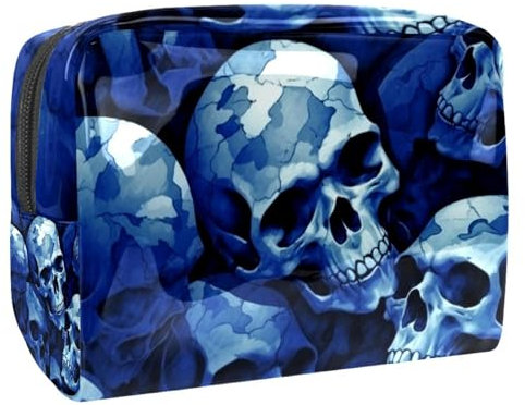 Anna Cowper Trousse de toilette en PVC avec fermeture éclair Motif crâne floral galaxie, Multicolore 19, One Size