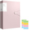 A4 Display Folders, 60 Pockets Display BookFolders with Plastic Sleeves, Folderswith Plastic Pockets & Safety Rope Presentation Folder ProjectFolders or School & Offices Business (Pink)
