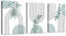WENGTIAO 3 Pezzi Stampa su Tela Boho Piante Botaniche Con Cornice Quadro su Tela Minimalista Linea Geometrica Astratta Pittura Quadro Moderno Soggiorno Camera da Letto Decorazioni Parete 30x40 cmx3