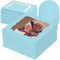 Gcardist 30,5x30,5x15,2cm Kuchenbox, 5 Sets Licht Blau Tortenkarton mit Fenster & 5 Sets 30,5cm Licht Blau Kuchenrunde Bretter, 30,5 cm Kuchenbehälter (12x12x6 inch)