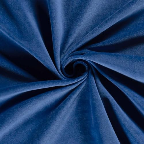 Nicky-Stoff Velour Nicky uni Zuschnitt ab 50 x 150cm Velourstoff Baumwolle Farbwahl, Farbe:106 - königsblau