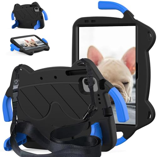A-BEAUTY Funda EVA para Honor Pad X8b/X8a 11 2026/2024, Negro Azul | con Correa para el Hombro, Soporte de Asa, Antigolpes Asa Soporte Tableta Carcasa Infantil