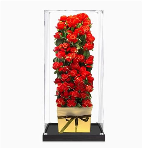 Vitrine en acrylique transparent pour Lego 40460 Bouquet de roses 52 roses - Vitrine de comptoir - Cadeau - Boîte à poussière - Boîte de présentation uniquement - 2 mm