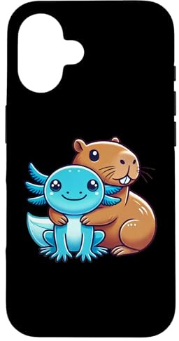 Cute Axolotl Hugging Capybara Hülle für iPhone 16