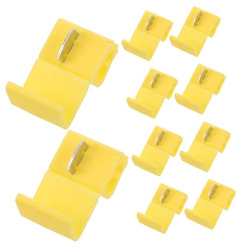 MOLUCKFU 10pcs Solderless Quick Splice Wire Connectors for Auto Wiring Waterproof Electrical Cable Splitter Yellow Snap Wire Connectors for Car Speaker and Network Cable