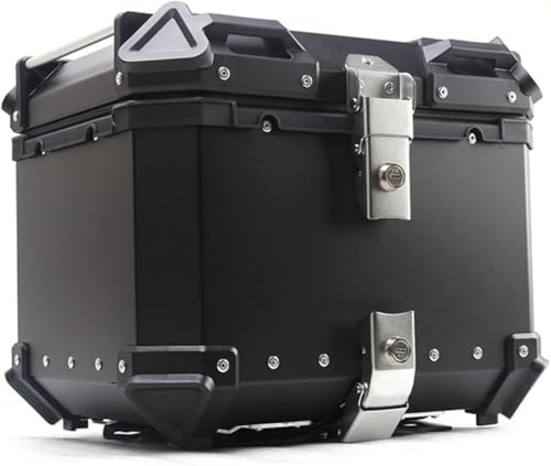 Estuche Superior De Motocicleta 28l 36l 45l 55l 65l 80l 100l Estuche De Motocicleta Estuche Trasero De Aluminio para Quad O Motocicleta con Placa De Instalación Impermeable, Black, 100L