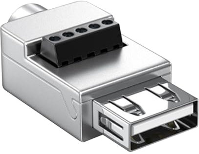 CHIZISX USB 2.0 Terminals Blockanschlusslötloser Adapter Mit Metallkoffer Für USB Reparaturadapteranschluss
