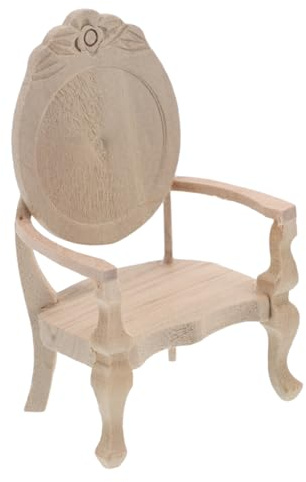 ABOOFAN Puppenhaus-Sessel Holzschnitzel-Miniatur-Einzel-Sofa-stühle Im Maßstab Miniatur-möbel Für Mini-zubehör Möbel-Dekoration Geschenkidee Naturfarben