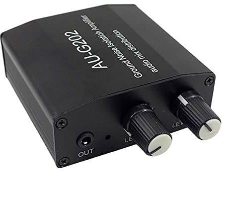 Harewtwy AUG202 Distributore Mixer Audio DC5-18V Amplificatore Lsolatioh Amplificatore Un Doppio Canale 2 nel 2 out