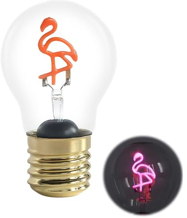 Dhqkqg Tischlampe in Form Einer Glühbirne, Glühbirnenförmige Tischlampe, Wiederaufladbar mit USB Kabel, Flamingo Deko, für Schlafzimmer, Lustige Dekoration, Modisches Atmosphärenlicht, Bar, Party