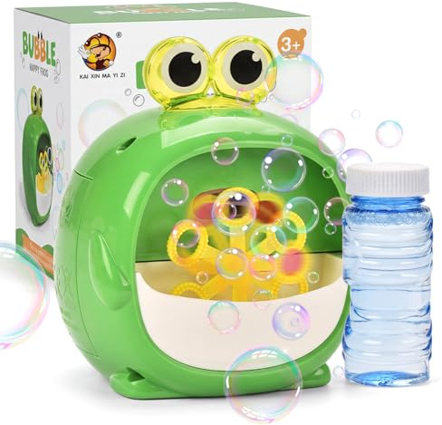Macchina Automatica di Bolle Rana Bambini, Macchina Bolle di Sapone, Macchina per Bolle Portatile 2000+, Bolle Giocattoli Bambino Bambina 3 4 5 6 7 8 Anni Giochi Giardino Regalo