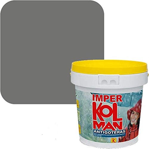 Revestimiento Impermeabilizante Imper Kolman. Caucho Elástico Impermeable Antigoteras. (4 litros, gris)