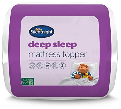 Silentnight Deep Sleep Mattress Topper Super King Size - Soft Supportive Comfortable Durable Bed Topper with Easy Fit Elasticated Straps - Hypoallergenic and Machine Washable - Super King - 200x180cm