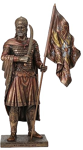 Veronese Design Byzantinischer Kaiser Konstantin XI. Palaiologan Bronze-Finish Statue