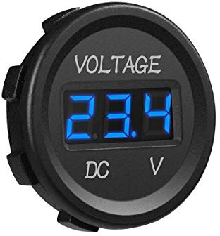 YGL 12-24V DC Voltmètre Affichage Numérique à LED Imperméable pour Bateau Moto Camion Marine(Bleu)
