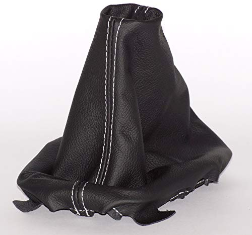 Schaltmanschette Schaltsack Sack Schwarz Faden Weiß Echt Leder myshopx SA64