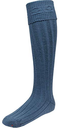 I LUV LTD Gents Ancient Blue Kilt Hose Socks Knitted Full Length