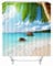 Xlabor Strand Motiv Duschvorhang Wasserdicht Stoff Anti-Schimmel inkl. 12 Duschvorhangringe Waschbar Badewannevorhang 240x200cm Muster-E