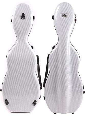 Yinfente, Custodia per violino 4/4 in misto fibra di carbonio, custodia protettiva, colore bianco e nero (bianco)
