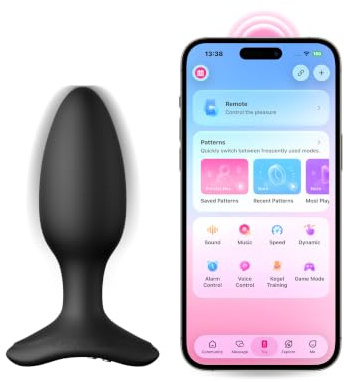 LOVENSE Hush 2 Anal Plug 1.5in, Analvibratoren mit Fernsteuerung Frau Ihn